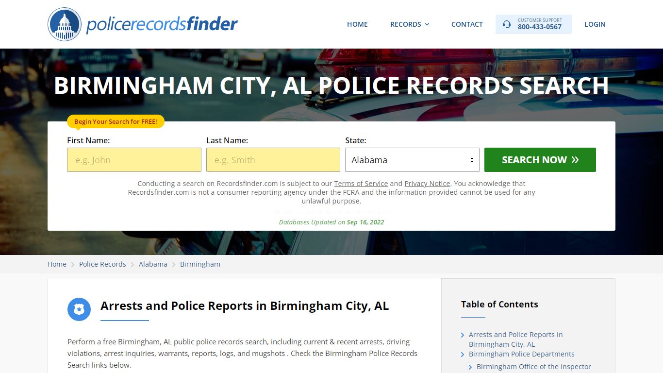 Birmingham, Jefferson County, AL Police Reports & Police Department Records