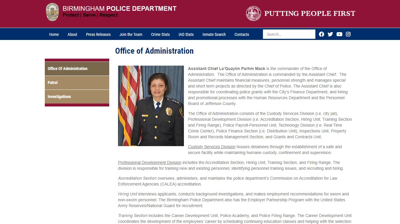 Office of Administration | Birmingham Police Department